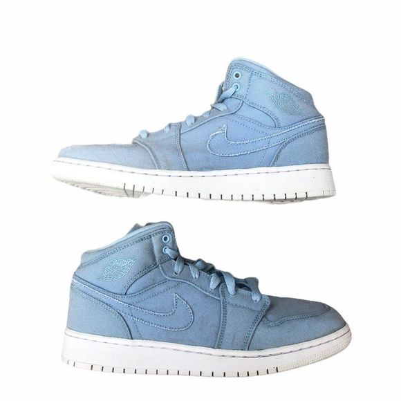 Nike Air Jordan 1 Mid 'Canvas Ice Blue' Size 6.5 - Picture 10 of 10
